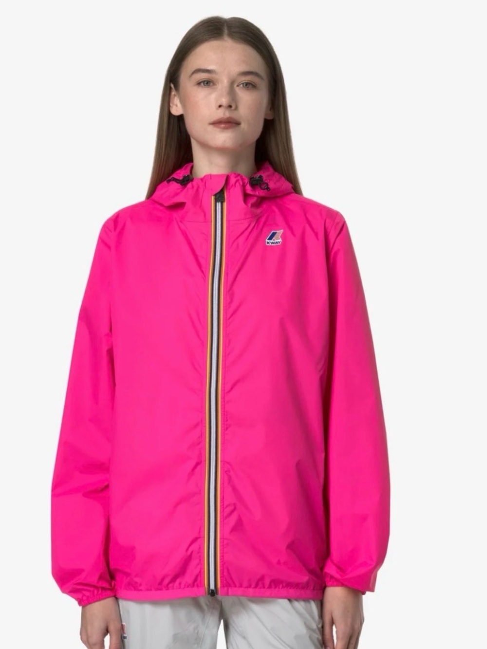 K-Way Le Vrai 3.0 Claude packable waterproof rain jacket in size 10